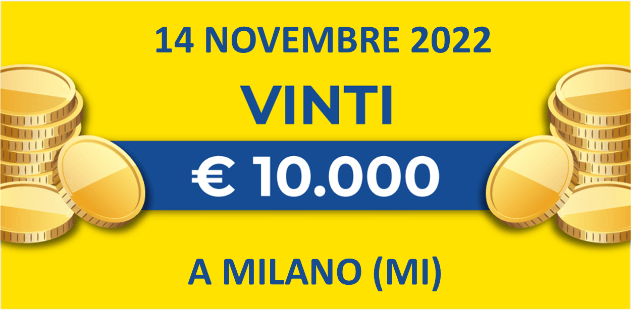 14 novembre: biglietto vincente dei premi giornalieri Lotteria Italia 2022 14 novembre: biglietto vincente dei premi giornalieri Lotteria Italia 2022
