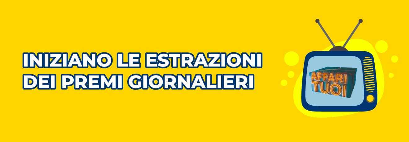 Affari Tuoi: iniziano le estrazioni dei premi giornalieri Lotteria Italia 2025 Affari Tuoi: iniziano le estrazioni dei premi giornalieri Lotteria Italia 2025