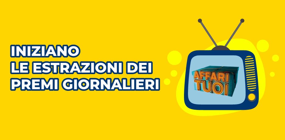 Affari Tuoi: iniziano le estrazioni dei premi giornalieri Lotteria Italia 2025 Affari Tuoi: iniziano le estrazioni dei premi giornalieri Lotteria Italia 2025