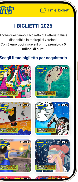 Biglietti Lotteria Italia 2026 visualizzati su smartphone