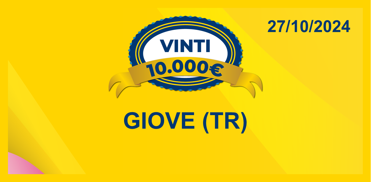 Biglietto vincente il premio giornaliero della Lotteria Italia 2024 del 25 e 27 ottobre