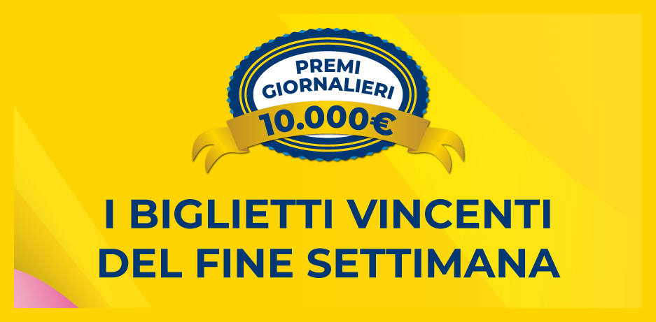 Biglietto vincente il premio giornaliero della Lotteria Italia 2024 del 15 e 17 novembre