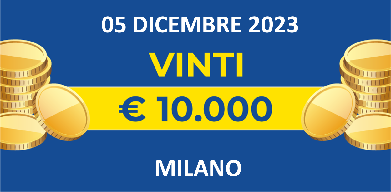 Biglietti vincenti del 05 dicembre dei premi giornalieri Lotteria Italia 2023