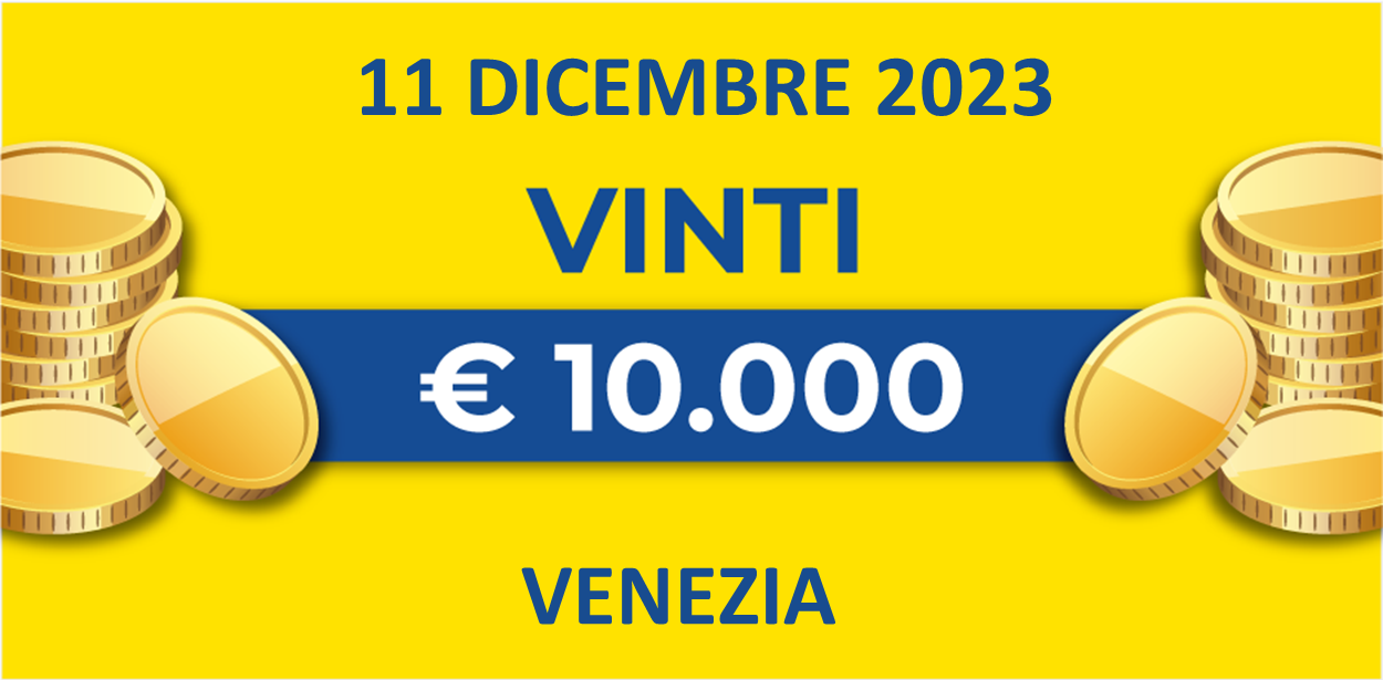 Biglietti vincenti del 11 dicembre dei premi giornalieri Lotteria Italia 2023